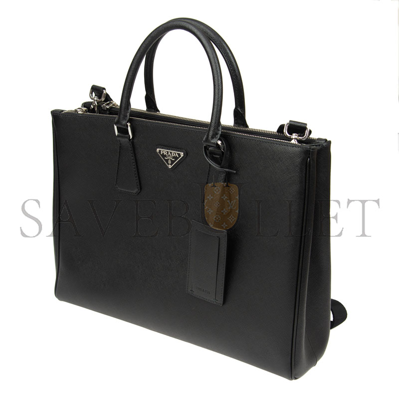 Pra*a saffiano tote bag black 2vg061 (39*29*9cm)